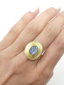 Rosecut Sapphire and Yellow Gold Statement Ring