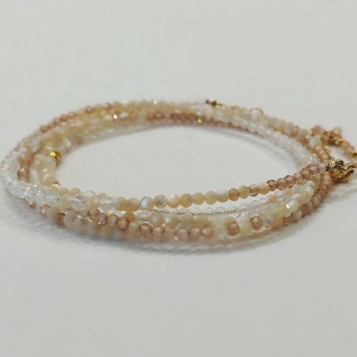 Sand Tone Ombre Faceted Bead Wrap