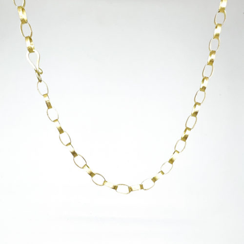 Yellow Gold Small Paper Chain Necklace