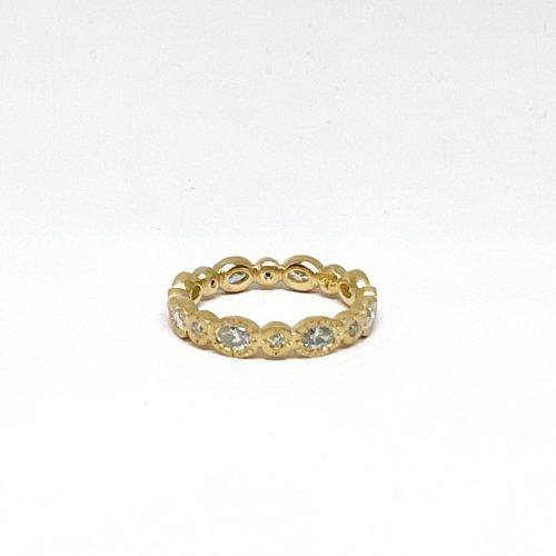 Oval and Round Diamond Eternity Band