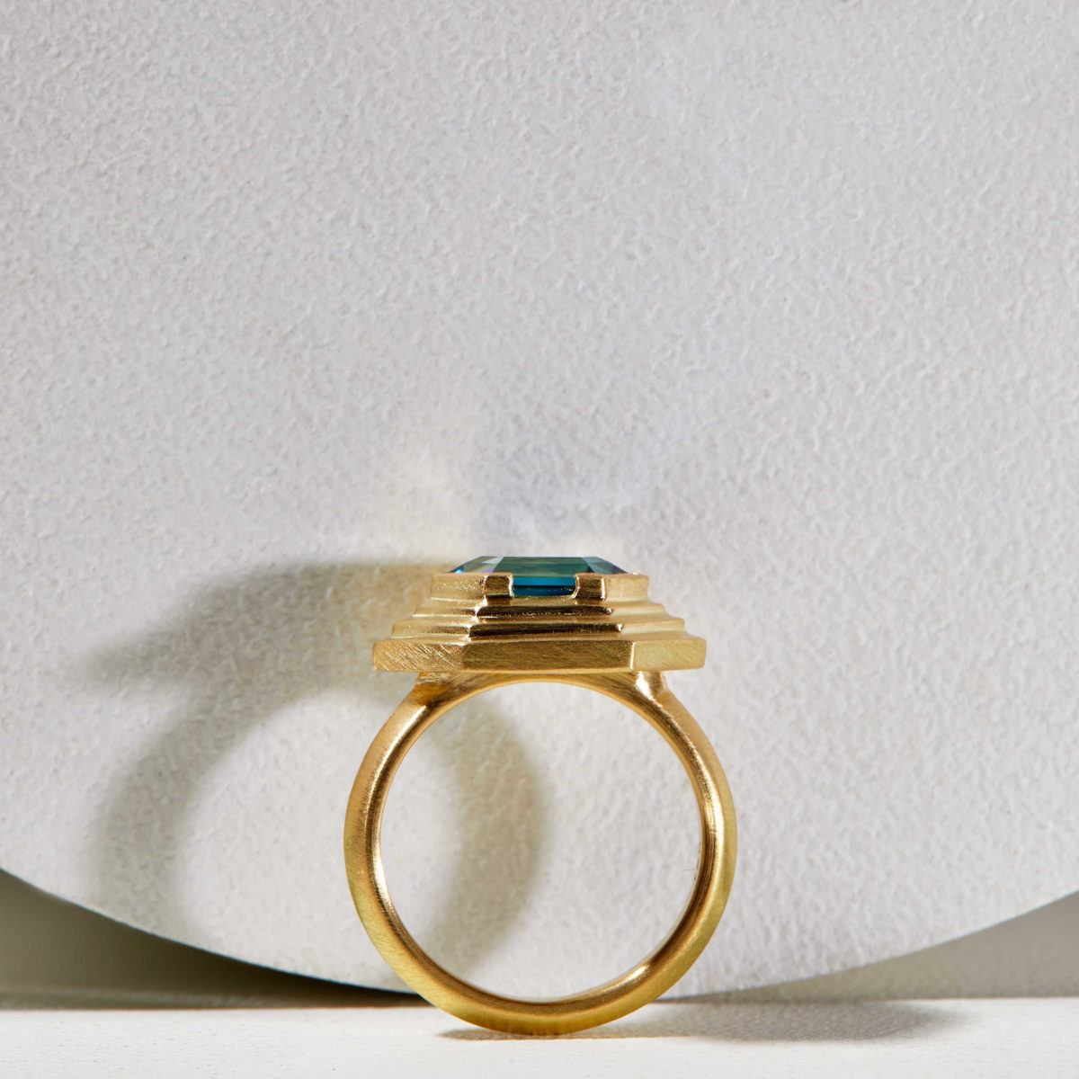 Yellow Gold and Zircon Ring