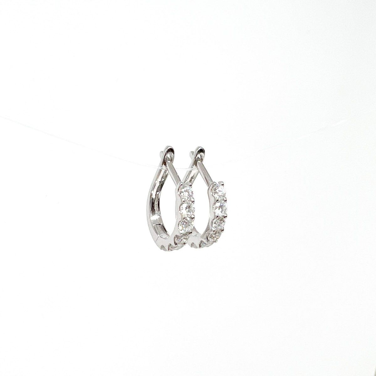 White Gold and Diamond Petite Hoops