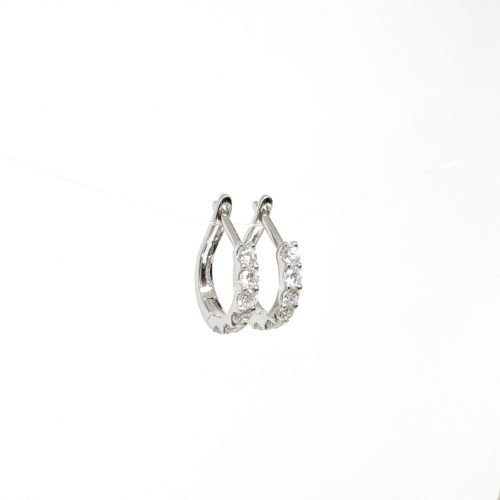 White Gold and Diamond Petite Hoops