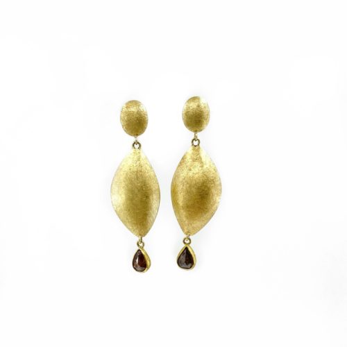 22 Karat Yellow Gold & Brown Diamond Earrings