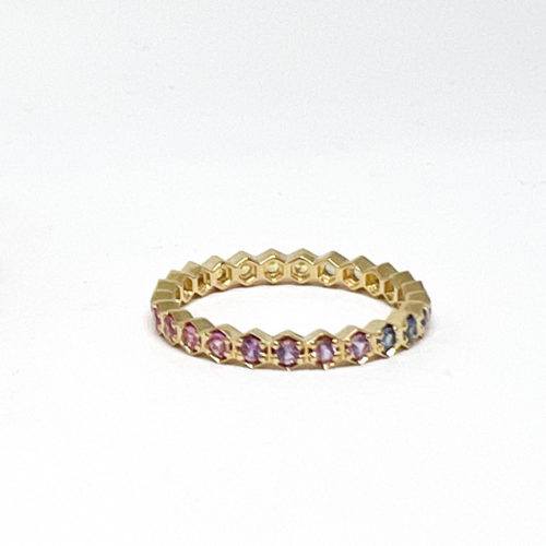 Yellow Gold and Sapphire Regency Band