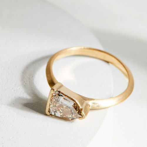 Yellow Gold and DIamond Solitaire by Ali Dumont