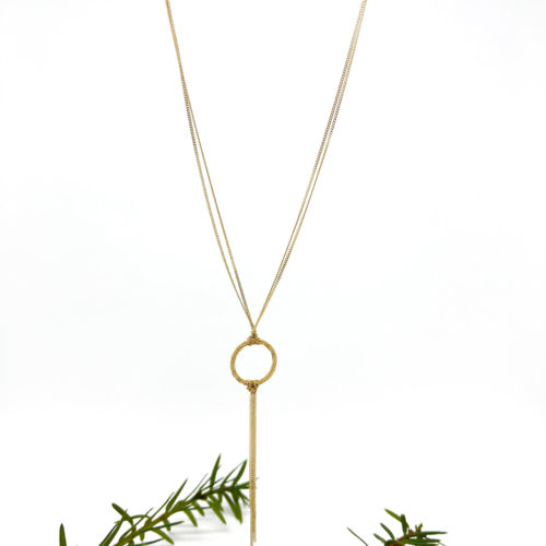 Yellow Gold Lariet Style Necklace