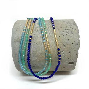 Faceted Lapis and Yellow Gold Wrap