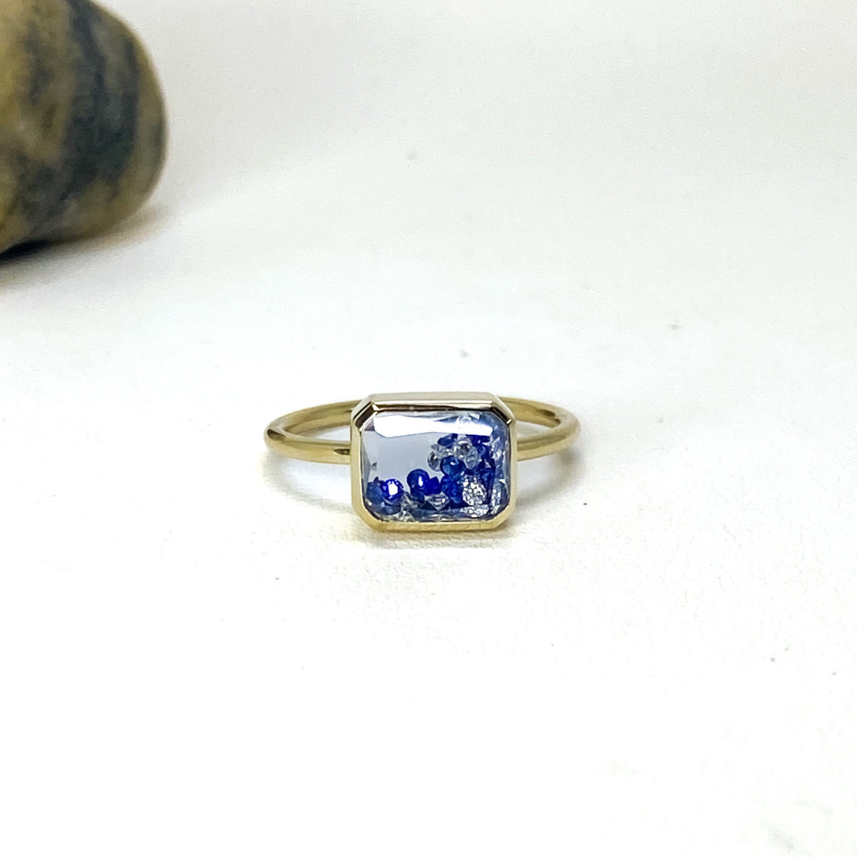 Yellow Gold Diamond and Sapphire Ring