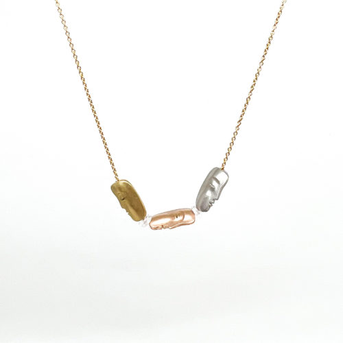 Yellow, Rose Gold and Palladium Faces Pendant Necklace