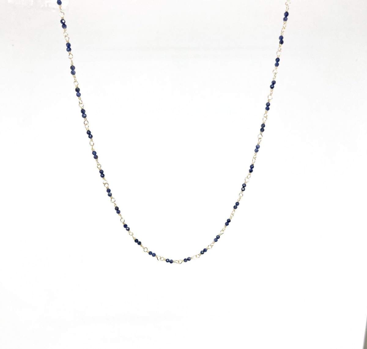 Yellow Gold and Blue Sapphire Necklace