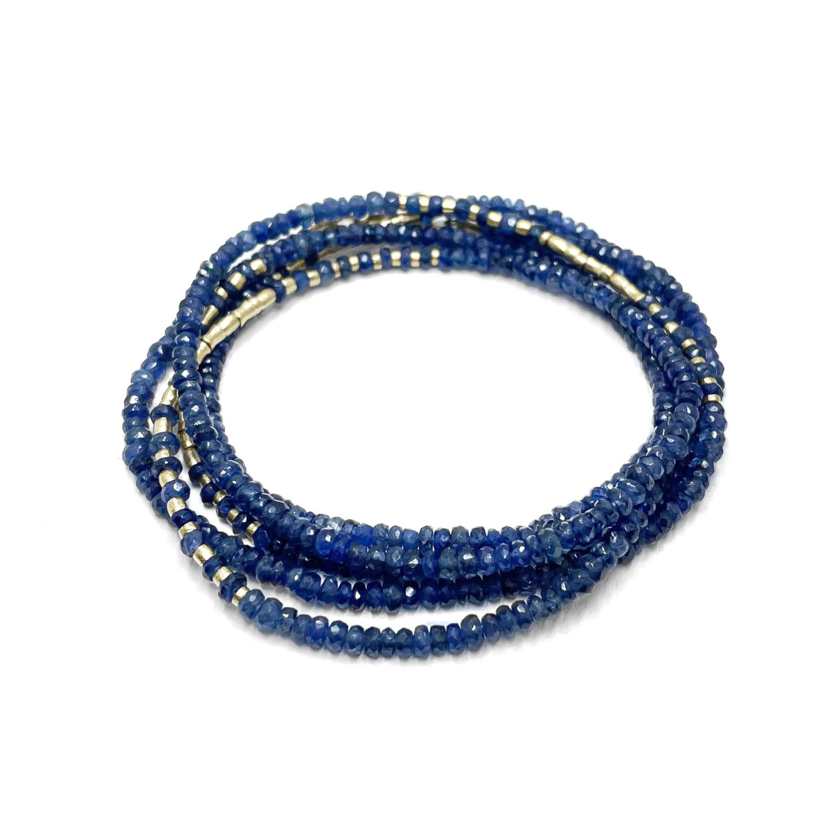 Yellow Gold And Blue Sapphire Strand