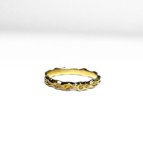 Organically Textured Yellow Gold Stacker