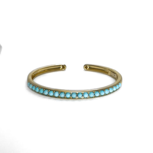 Turquoise and Yellow Gold Cuff