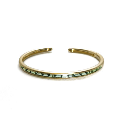Yellow Gold and Green Sapphire Cuff