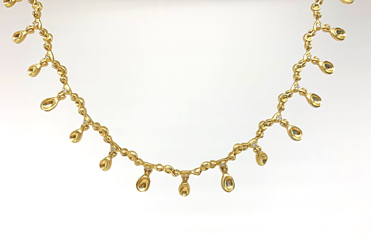 Sculptural Gold and Diamond Necklace