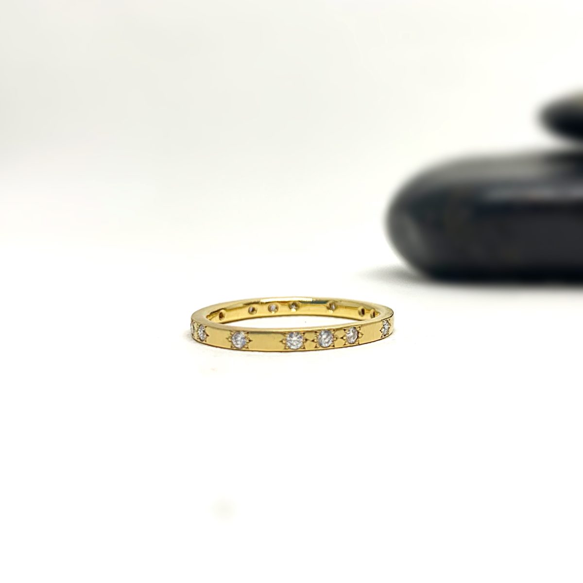 Straight Diamond Band in Gold