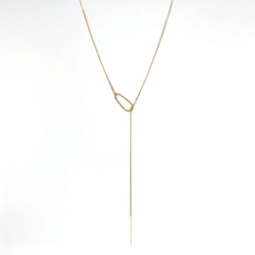 18k Stardust Lariat Chain Necklace