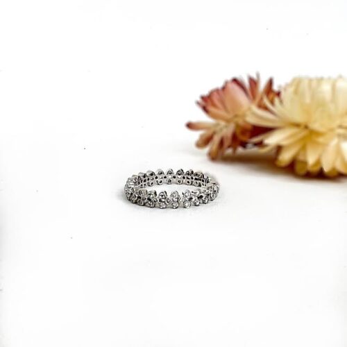 White Gold and Diamond Clover Ring
