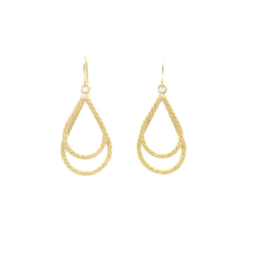 Gold Double Pear Drop Earring