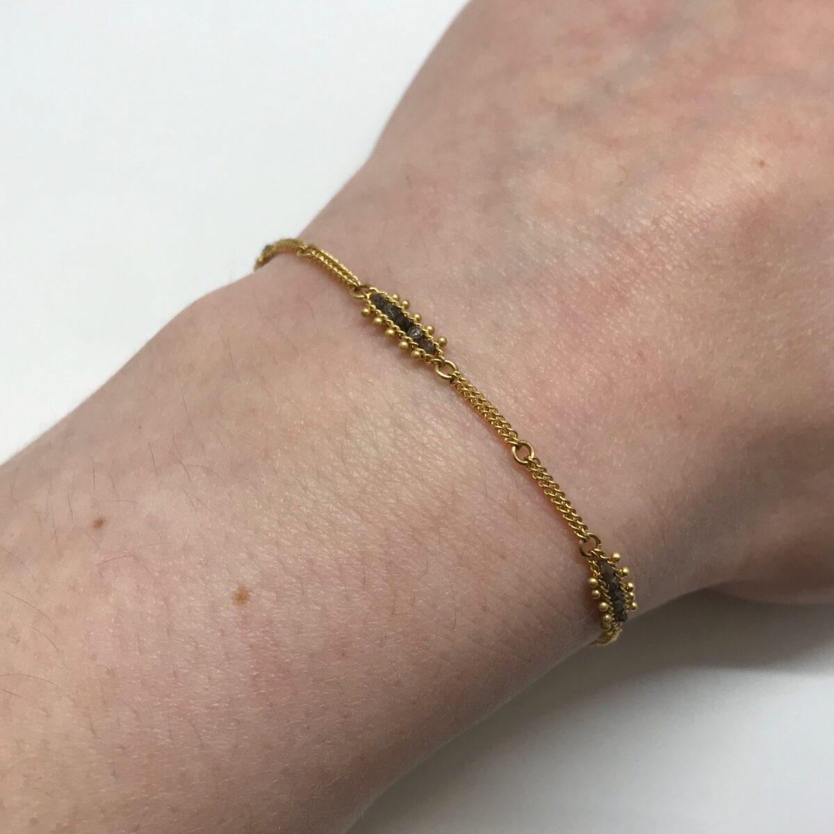 Champagne Diamond Station Bracelet