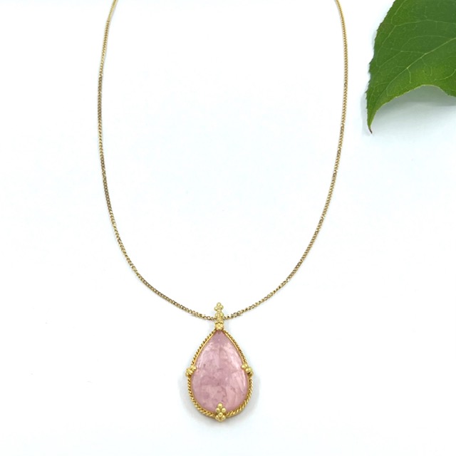 Yellow Gold and Morganite Necklace