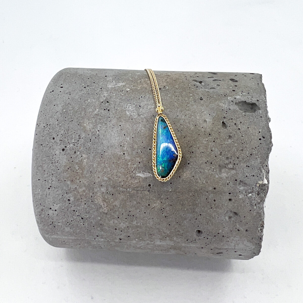 Yellow Gold and Boulder Opal Necklace
