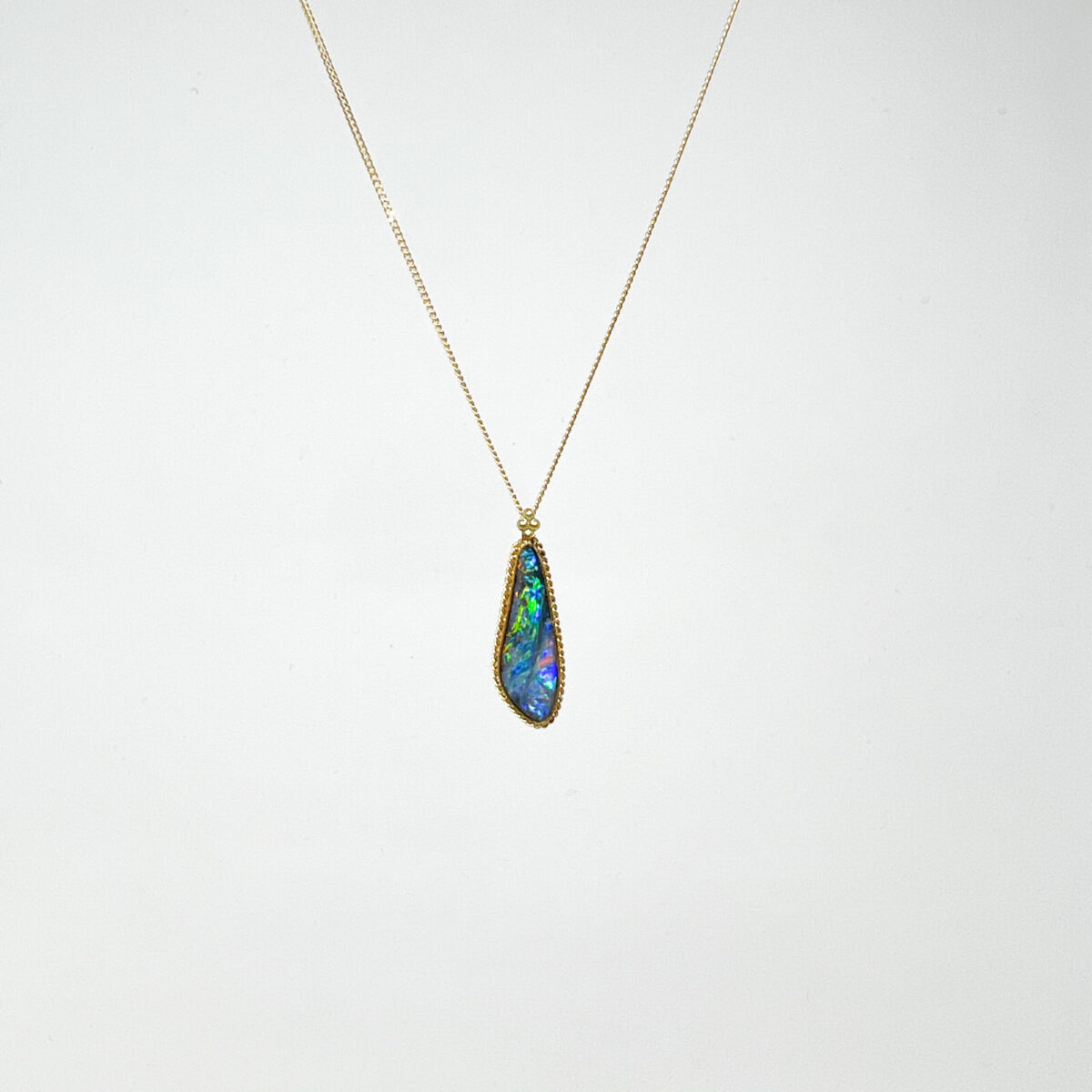 Yellow Gold and Boulder Opal Pendant