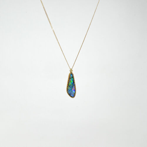 Yellow Gold and Boulder Opal Pendant