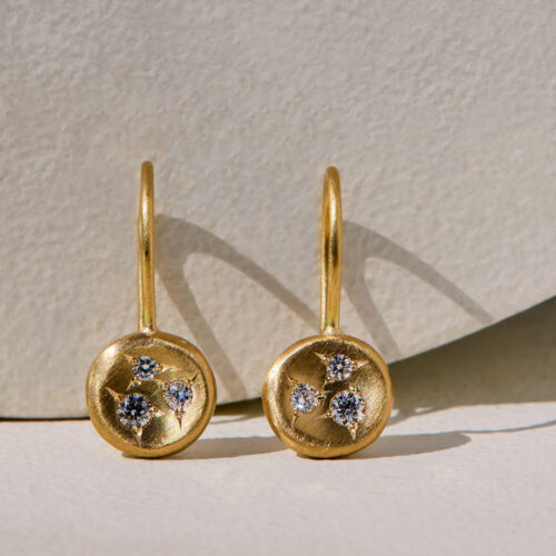 Ali Dumont Small Yellow Gold and Diamond Earrings