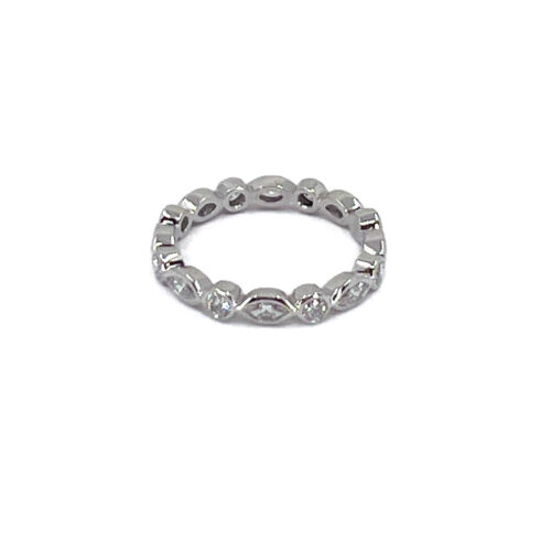 Alternating Round Brilliant Cut and Marquis Shaped Diamond Eternity Band
