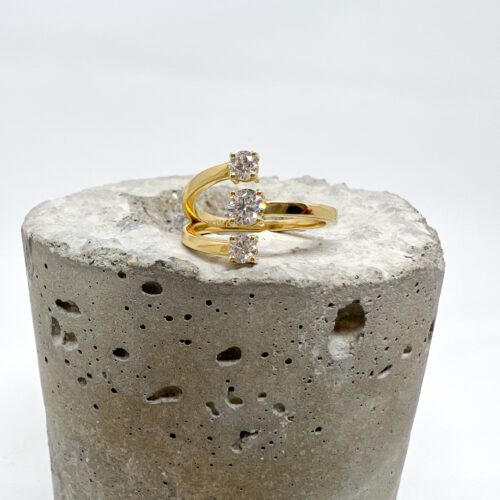 18 karat Yellow Gold and Diamond Aria Moon Ring, Small