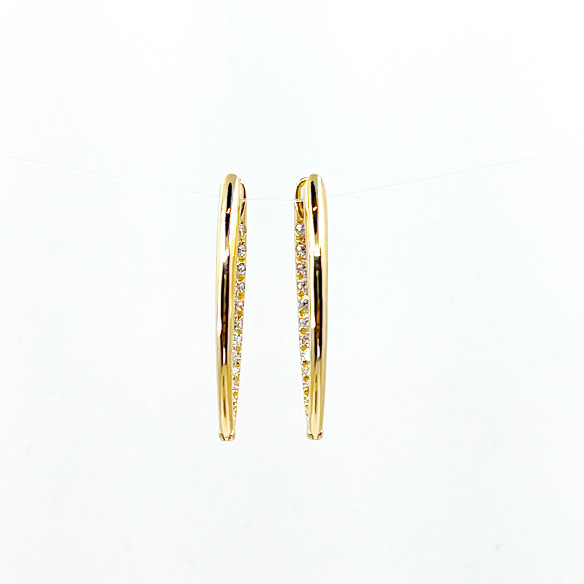 Yellow Gold and Diamond Medium Cristina Earrings