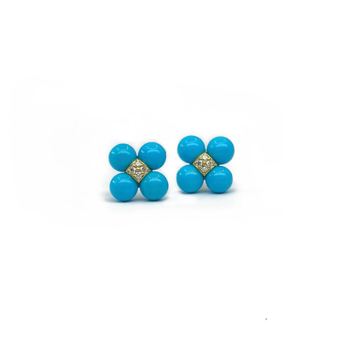 Sequence Turquoise and Diamond Studs