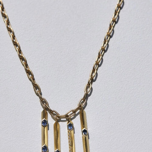 Yellow Gold Spinel and Diamond Chimes Necklace
