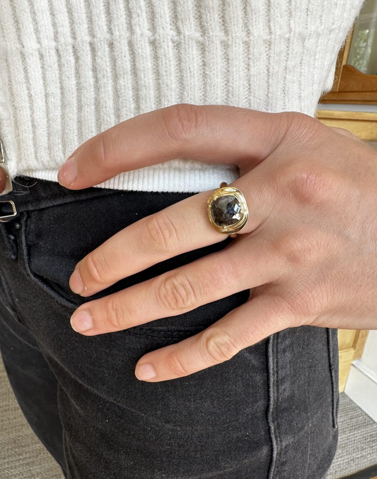 Natural Brown Diamond Ring