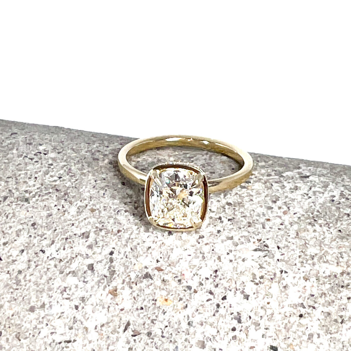 Yellow Gold and Diamond Solitaire Ring