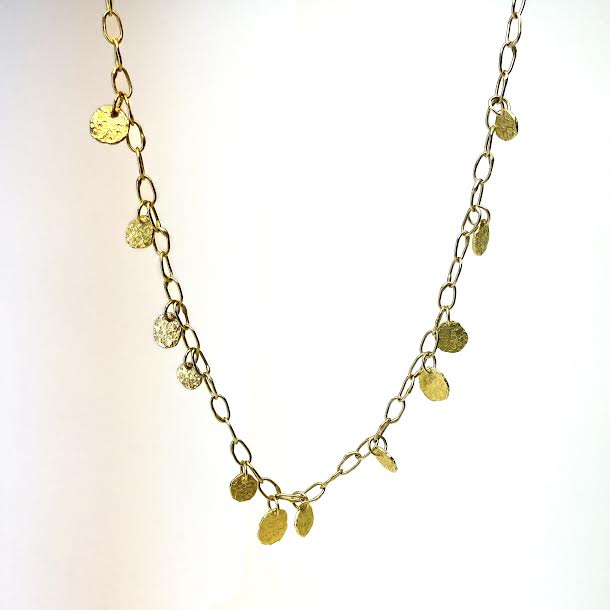 Yellow Gold Disk Necklace