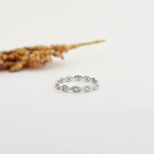 White Gold Circle and Marquis Eternity Band