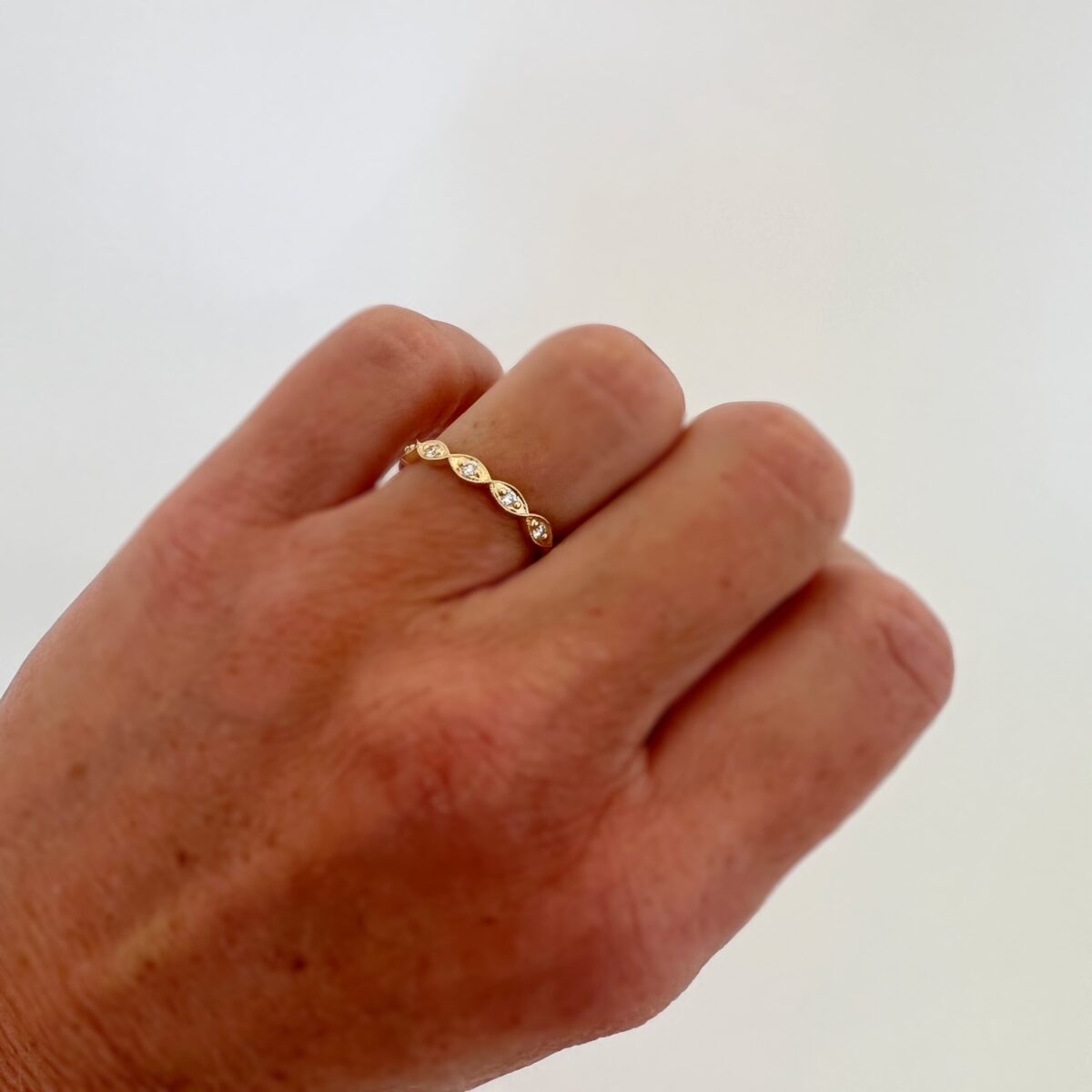 Yellow Gold Circle and Marquis Eternity Band