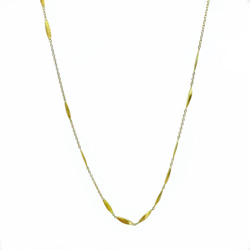 Yellow Gold Grass Seeds Necklace