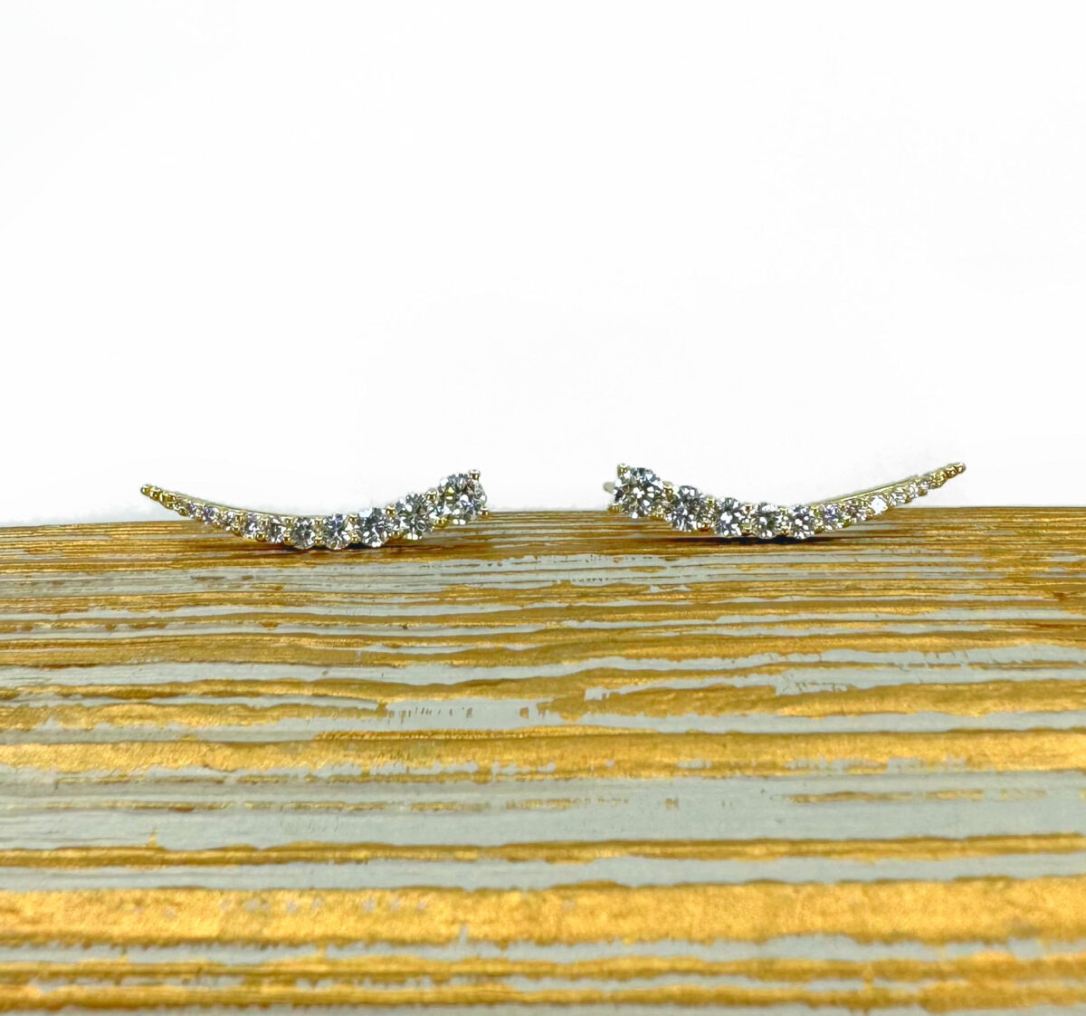 Yellow Gold and Diamond Large Luna Earrings