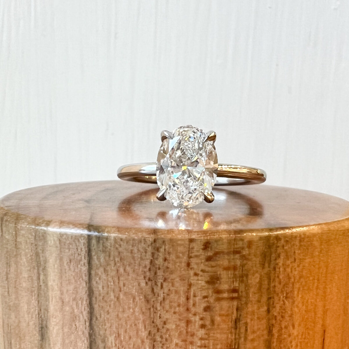 Platinum and 2.01 Oval Diamond Engagement Ring