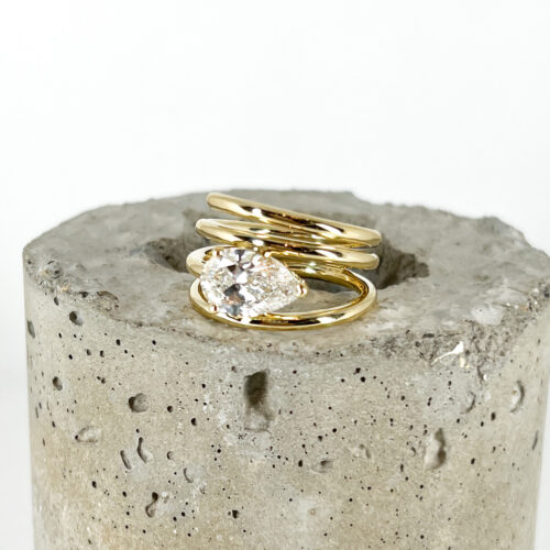 Yellow Gold and 2.02 Diamond Spiral Ring