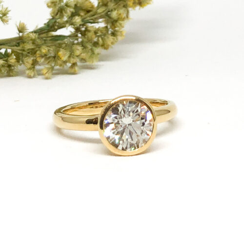 Open Bezel Round Solitaire Ring