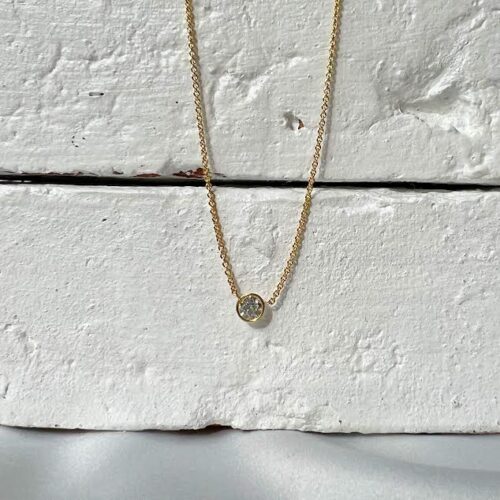 18 karat Yellow Gold and Diamond Necklace, 0.40 CT