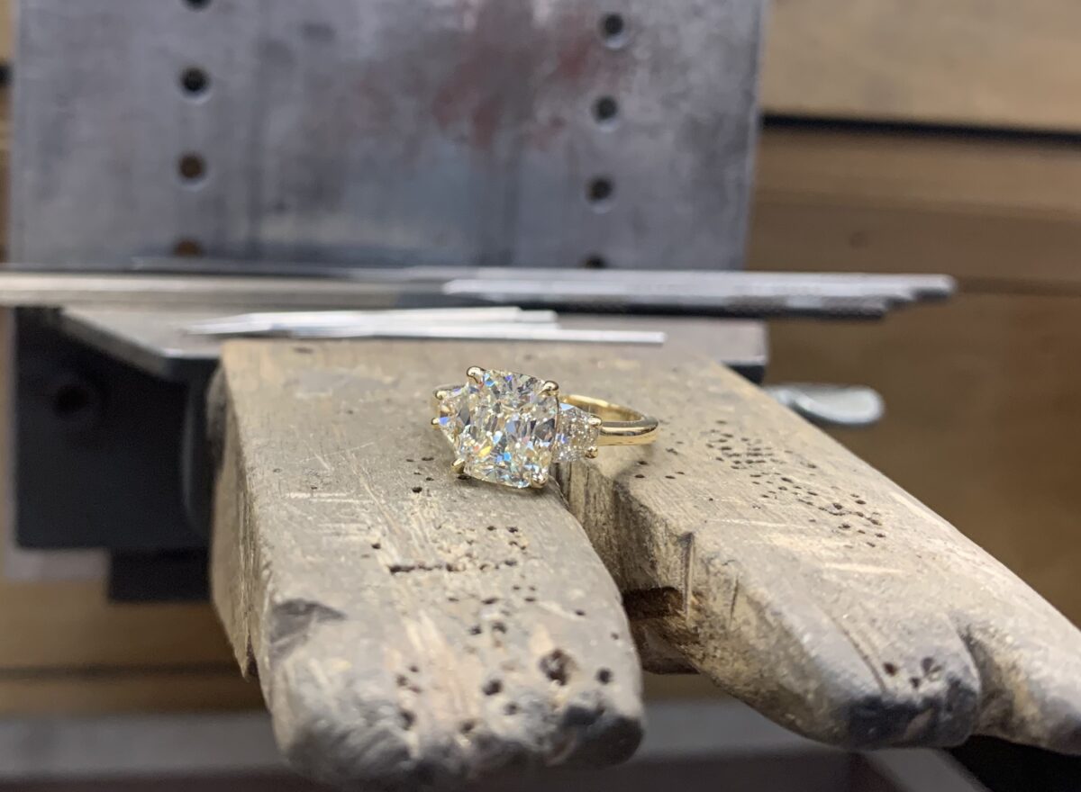 Custom 3.11ct 3 Stone ring