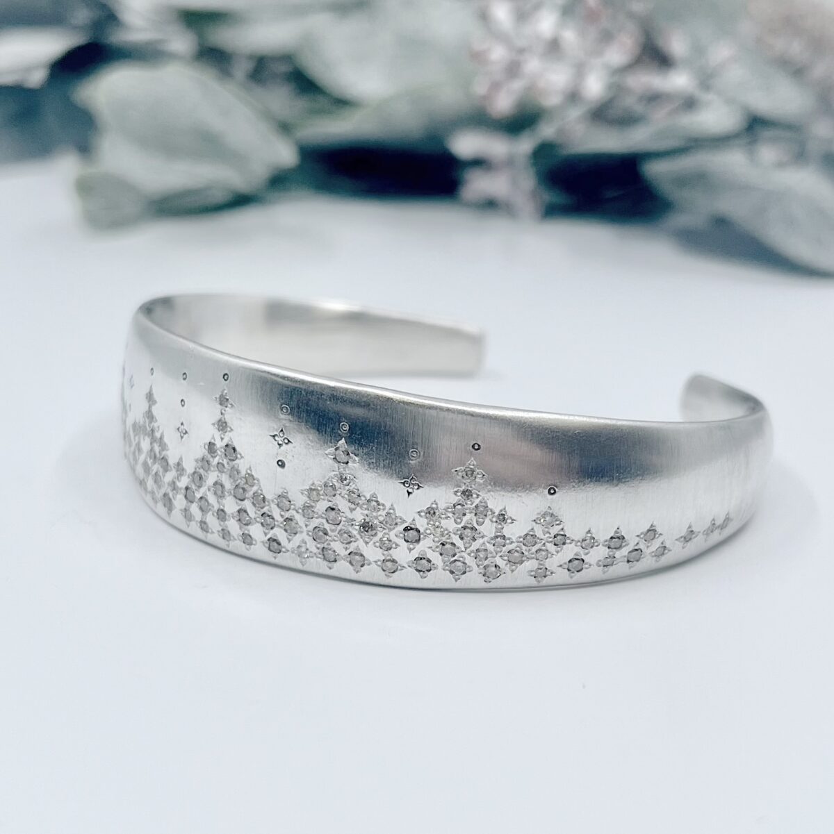 Sterling Silver and Diamond Cuff Bracelet