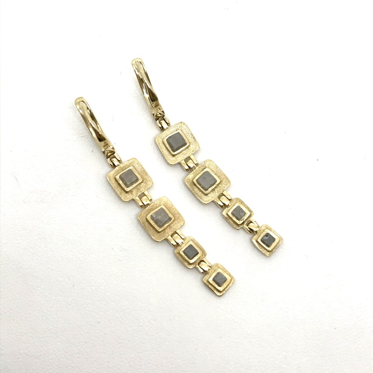 4 Station Diamond Drop Earrings