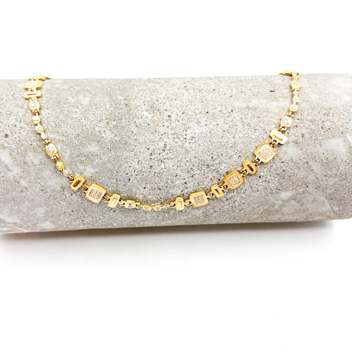 Venice Yellow Gold and Diamond Necklace